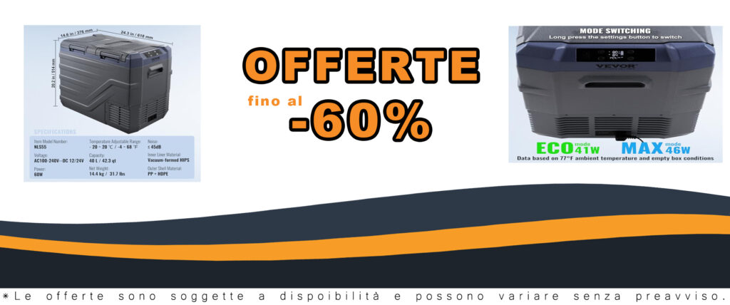 VEVOR Frigorifero per Auto, Congelatore Portatile Doppia Zona 40 L, ideale per campeggio e viaggi in camper