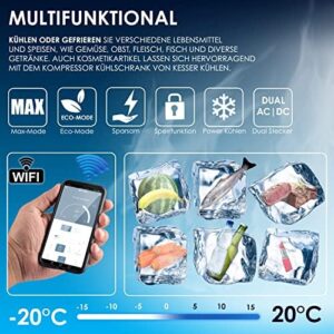 KESSER® Compressore Box Congelatore Elettrico 42 Litri con controllo APP e raffreddamento fino a -20°C, perfetto per auto, camion e barca.