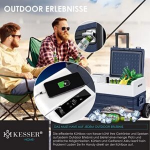KESSER® Compressore Box Congelatore Elettrico 42 Litri con controllo APP e raffreddamento fino a -20°C, perfetto per auto, camion e barca.