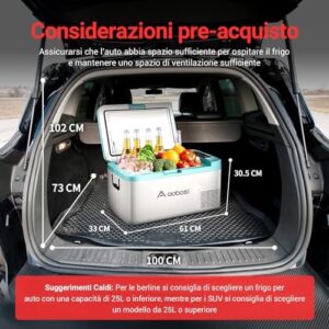 AAOBOSI 20L Frigorifero Portatile per Auto, Camion, Picnic e Campeggio con controllo APP