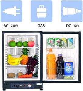 SMETA Frigorifero Trivalente 60L, frigo silenzioso da campeggio, nero