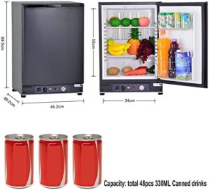 SMETA Frigorifero Trivalente 60L, frigo silenzioso da campeggio, nero