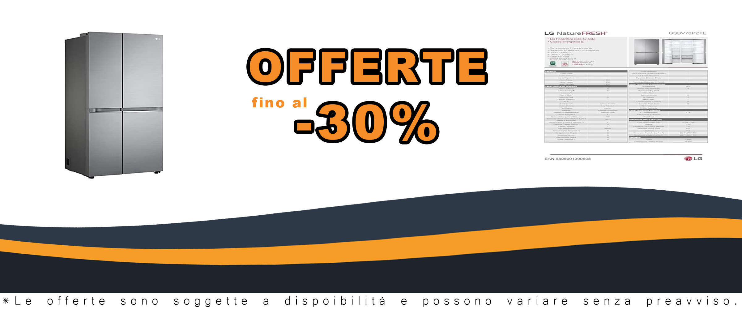 Frigorifero Americano LG GSBV70PZTE con Door Cooling, Linear Cooling e Compressore Lineare Inverter