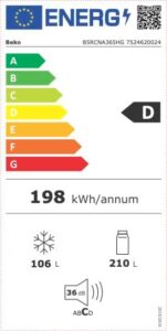 Frigorifero Beko B5RCNA365HG in Metal Grey con tecnologia AeroFlow e HarvestFresh