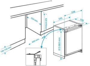 Frigorifero da incasso Beko BU1153HCN con congelatore a 4 stelle, porta fissa, silenzioso e compatto, ideale per cucine moderne.