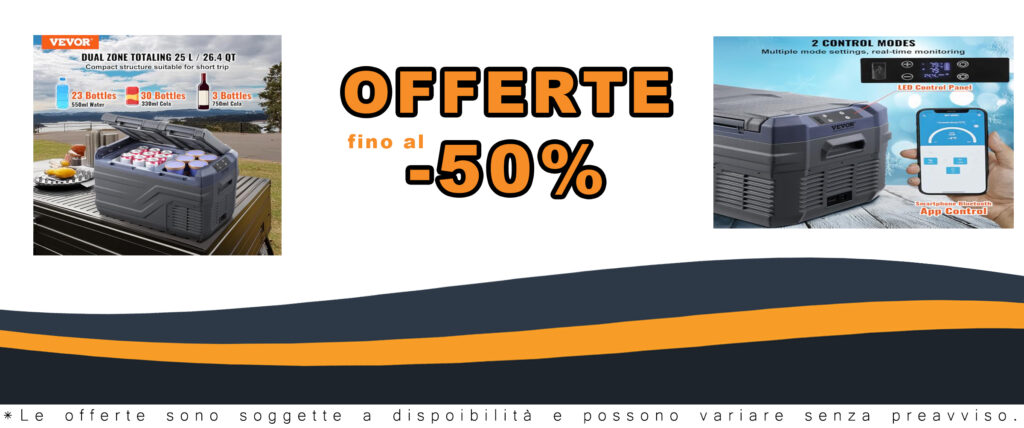 VEVOR Frigorifero per Auto, Congelatore Portatile Doppia Zona 25 L, 12 Volt, Gamma Regolabile da -20~20 ℃, Dispositivo di Raffreddamento a Compressore 12/24 V CC e 100-240 V CA per Campeggio Camper