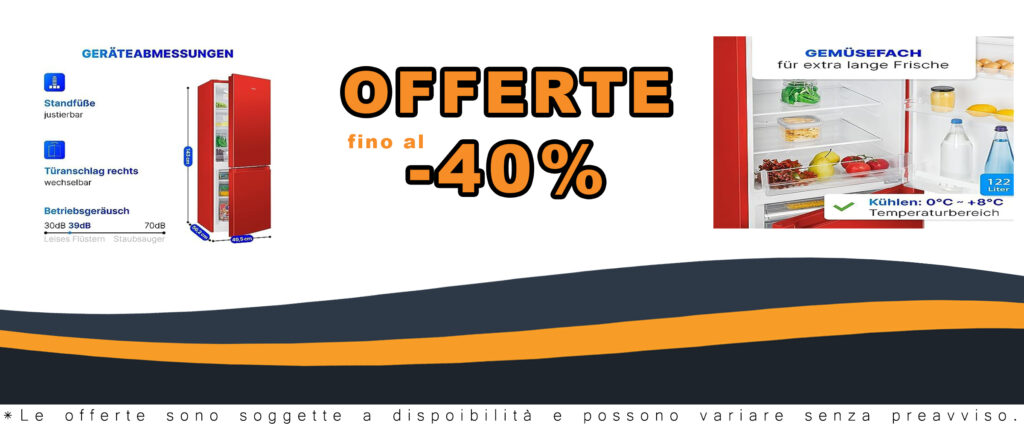 Frigorifero Bomann KG 320.2 con congelatore, illuminazione LED e design rosso
