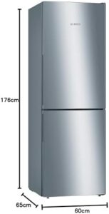Bosch KGV33VLEAS - Frigorifero Congelatore Basso, Inox, 288L - Design elegante e prestazioni elevate per la tua cucina