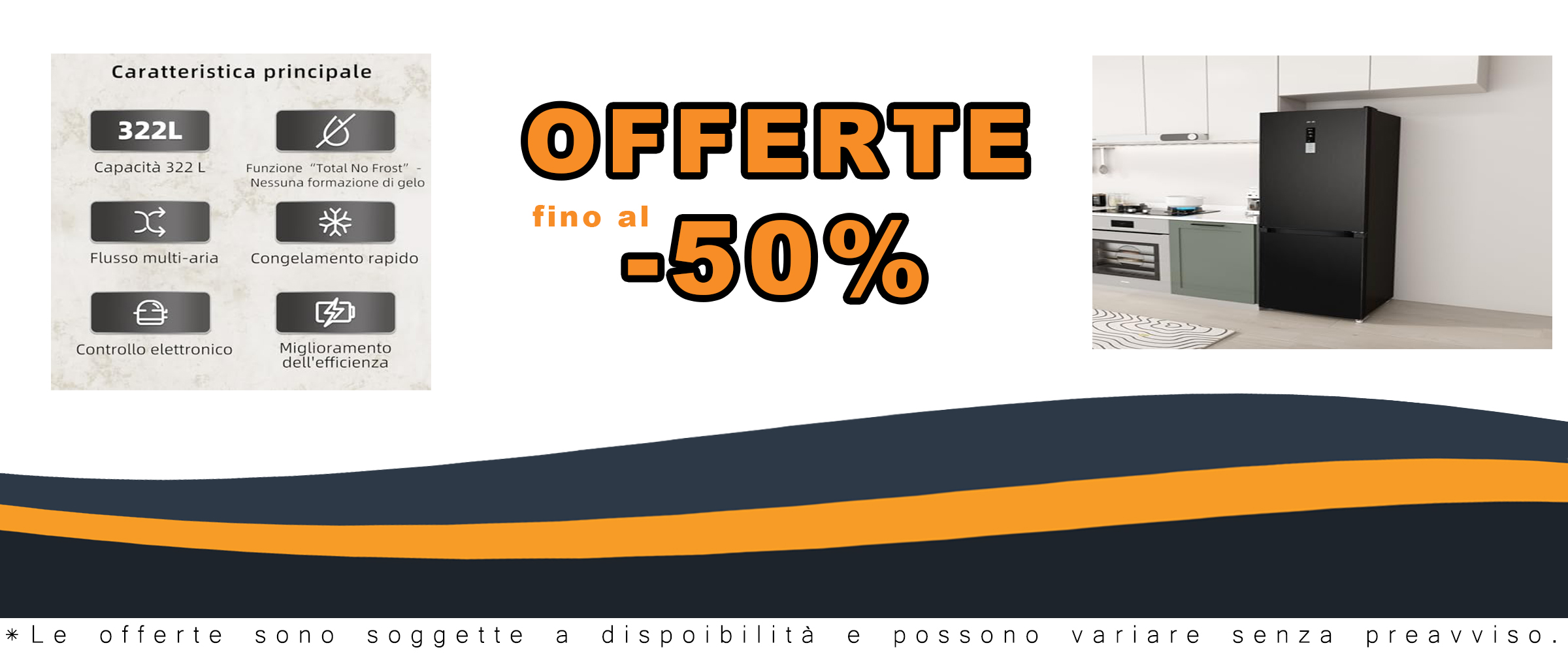 CHiQ Frigorifero 322L a libera installazione, con inverter e design touch-elettronico