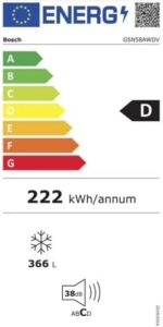 Bosch GSN58AWDV Serie 6 - Congelatore XXL con illuminazione LED e tecnologia NoFrost