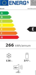 Frigorifero combinato BOSCH KGV58VLEAS con capacità di 500 litri, design elegante in acciaio inox e funzione Low Frost
