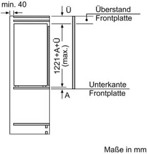 Bosch frigorifero 1 porta a pantografo integrato da 187 lt KIL42VFE0 in una cucina moderna, installato in modo perfetto per ottimizzare lo spazio
