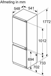 Bosch Serie 4 KIN86VFE0 Frigorifero Combinato Built-in 260 L E in cucina