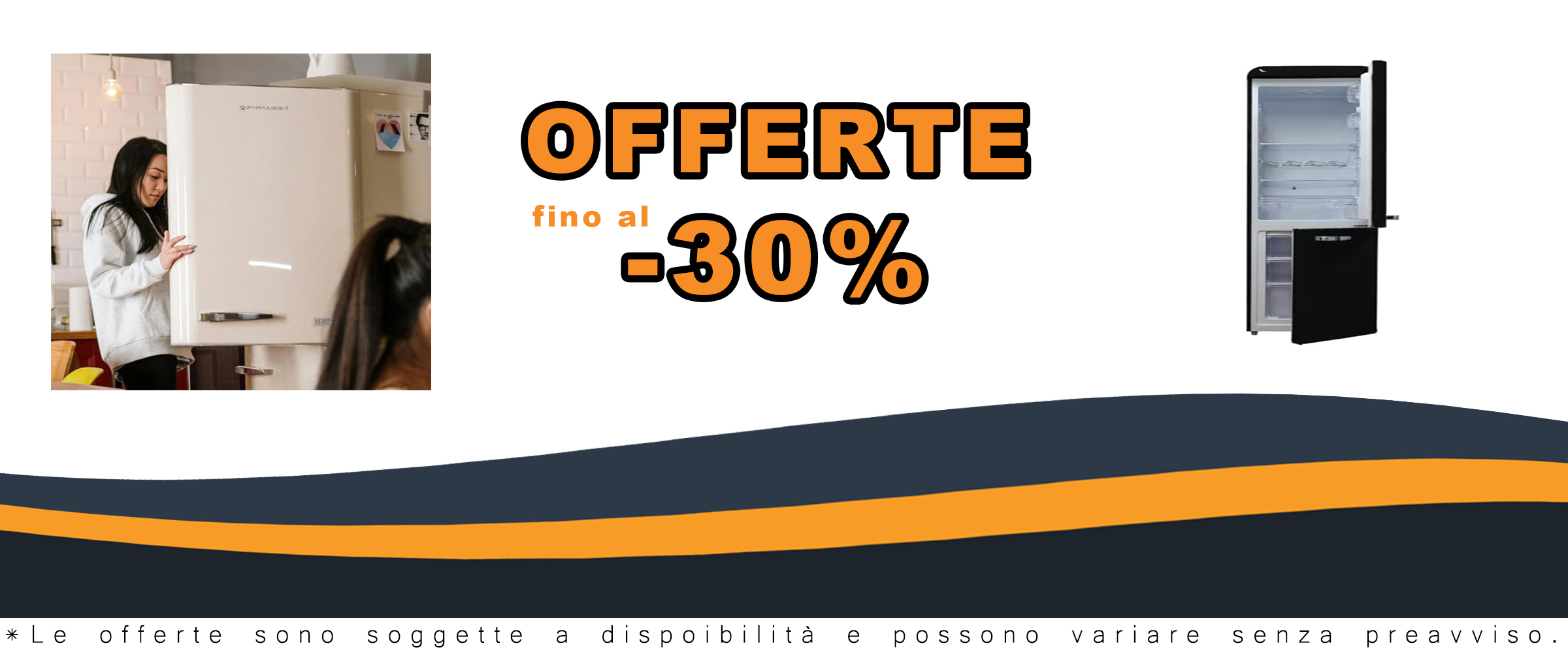 Frigorifero combinato PYRAMIDEA Mambo in colore nero con una capacità totale di 300 litri, perfetto per ogni cucina moderna.