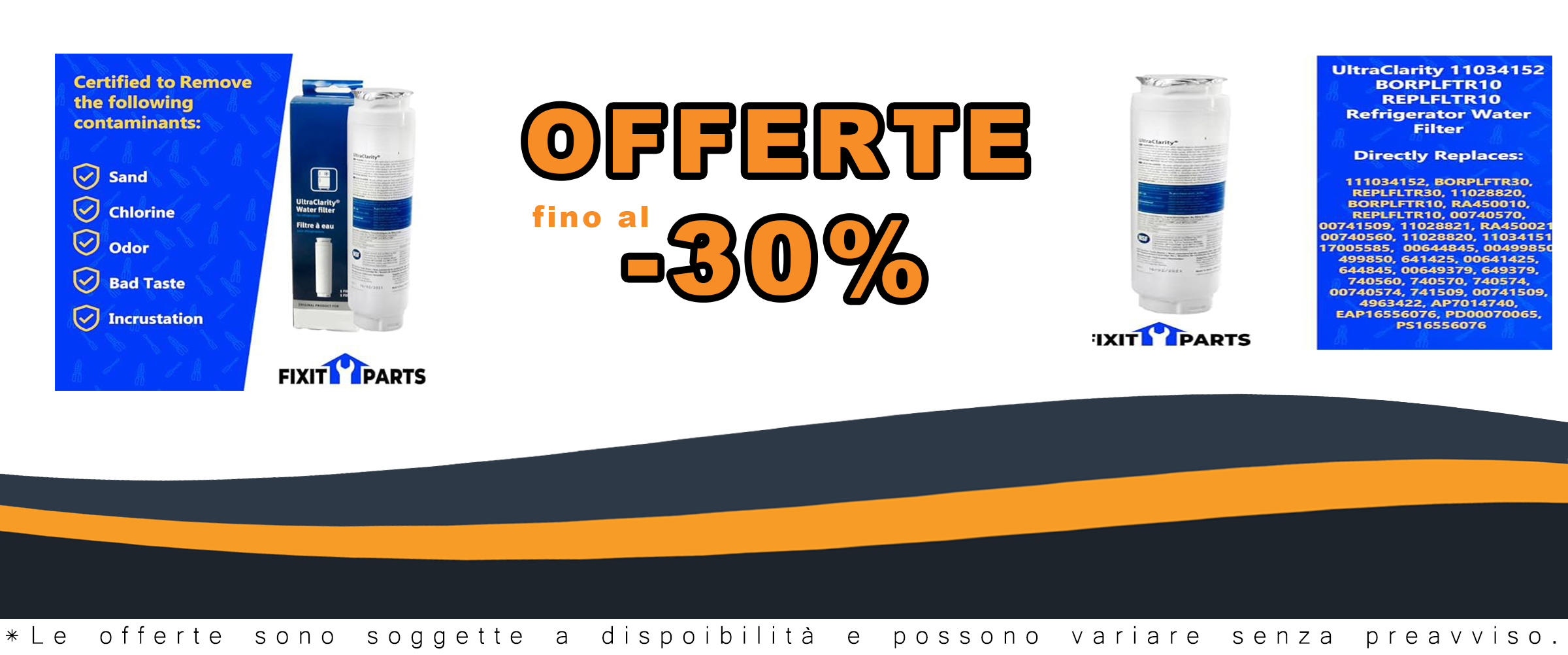 Filtro dell'acqua UltraClarity 11034152 compatibile con frigoriferi Bosch, Thermador e GAGGENAU