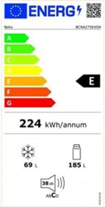 Réfrigérateur Combiné BEKO BCNA275E4SN Blanc con design elegante e alta efficienza energetica