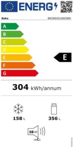 Frigorifero combinato Beko 70cm 501L Inox NoFrost BRCNE50140ZXBN con tecnologia NoFrost e design elegante