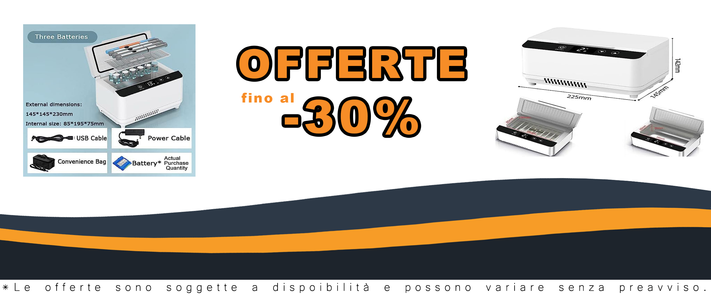 Scatola refrigerata ANXYYDS per insulina, con display LED e caricatore USB per auto