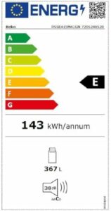 BEKO Frigorifero Cooler RSSE415M41GN in acciaio inossidabile con una capacità di 171,4 litri