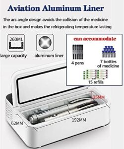 Frigo portatile per la conservazione di farmaci sensibili come l'insulina, con funzionamento touch e design compatto.