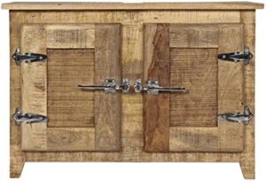 SIT-Möbel 2507-01 - Armadietto basso Frigo, in legno di mango massiccio, maniglie in stile frigorifero, 87 x 30 x 60 cm, laccate/nature