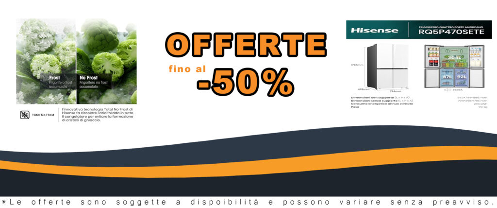 Hisense RQ5P470SETE, Frigorifero Americano Quattro Porte, Classe E, Finitura bianca in vetro, Total No Frost, WiFi, Metal cooling, Zona convertibile, Dispenser Acqua, Motore Inverter