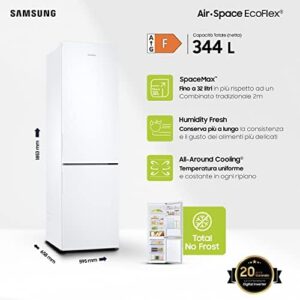 Samsung Frigorifero Combinato Ecoflex RB33B610FWW/EF, Libera installazione, No Frost, Space Max, 344L, 59.5l x 185h x 66p cm