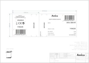 Amica AKG 3845 W Frigorifero/Congelatore/Doppia porta - 148 (H) x 52 (B) - Bianco con Manici