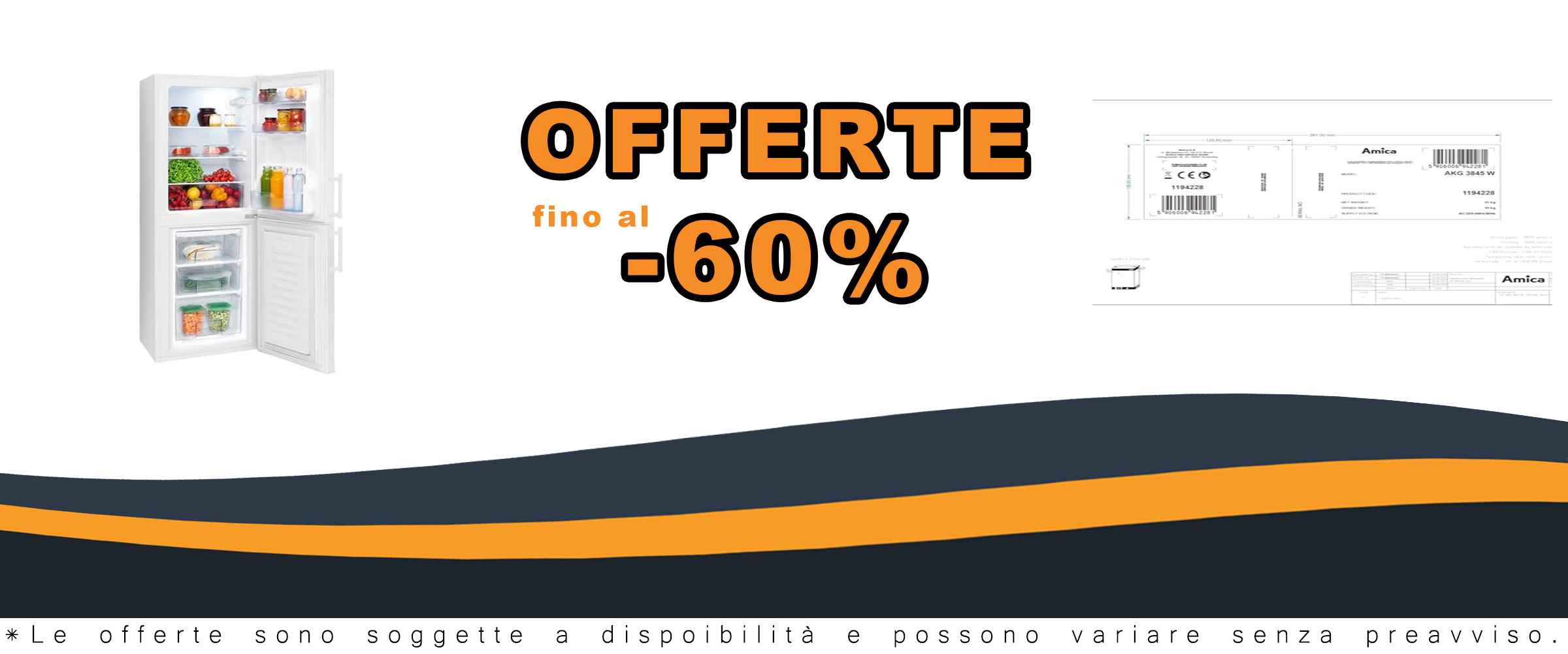 Amica AKG 3845 W Frigorifero/Congelatore/Doppia porta - 148 (H) x 52 (B) - Bianco con Manici
