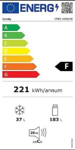 Candy CFBD 2450/5E Incasso 222L A+ Bianco frigorifero con congelatore