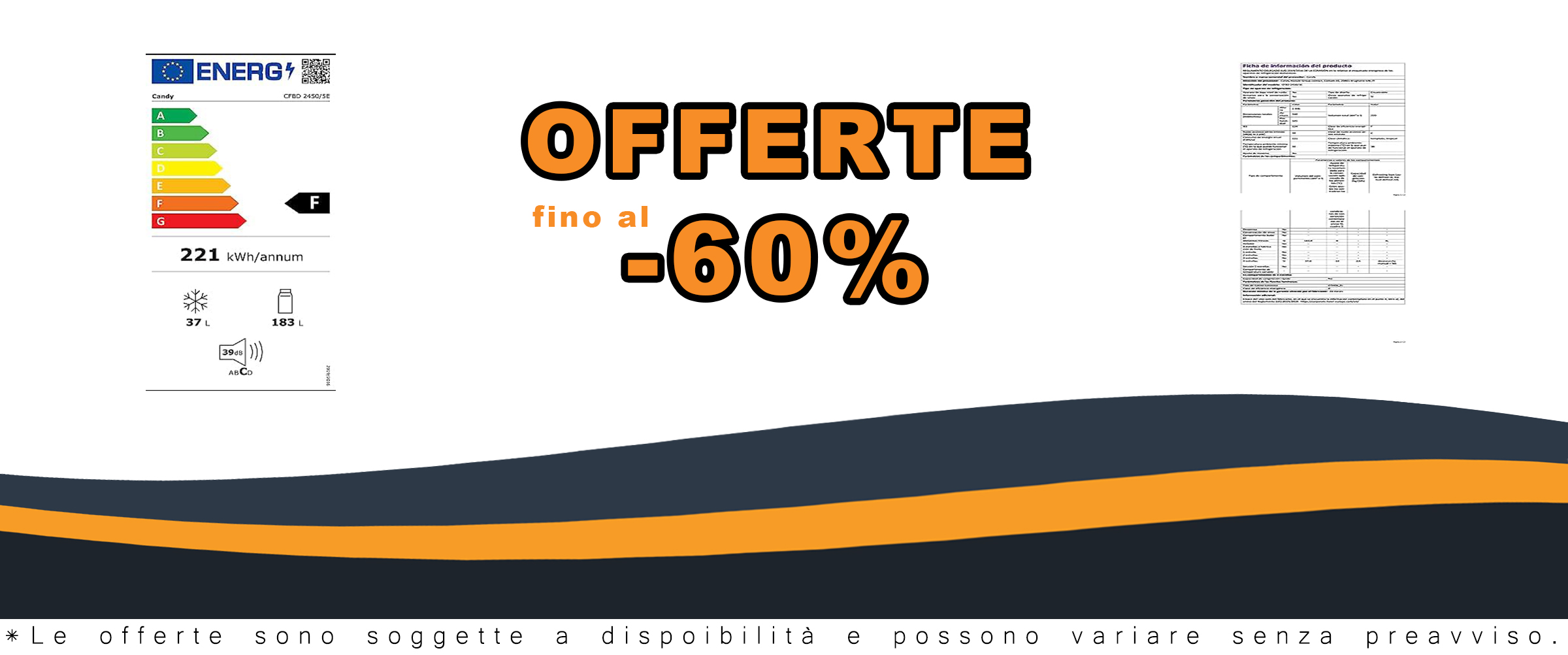 Candy CFBD 2450/5E Incasso 222L A+ Bianco frigorifero con congelatore