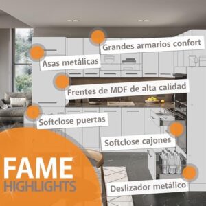 Vicco Armadio frigorifero Fame-Line, Bianco casa di campagna/Bianco, 60 cm