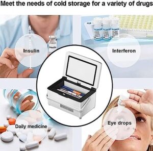 SKIHOT Dispositivo di Raffreddamento per Insulina, frigorifero portatile per farmaci con sistema di allarme e rilevamento temperatura in tempo reale