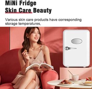 Mini frigorifero multifunzionale da 4 litri rosso, ideale per conservare cosmetici, maschere e bevande in casa o in auto