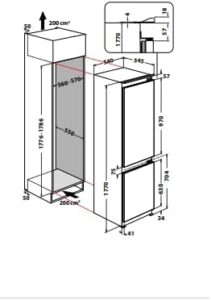 INDESIT B 18 A1 D/I E FRIGORIFERO INCASSO COMBINATO 177CM CLASSE E REVERSIBILE LOW FROST