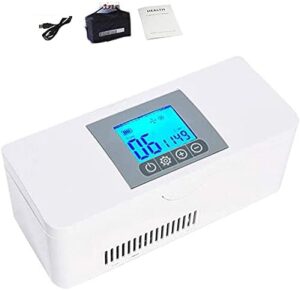 Frigorifero per insulina QMZDXH con display LED e temperatura 2-8°C, ideale per viaggi e uso domestico