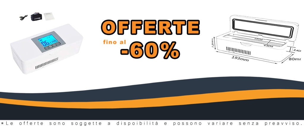 Frigorifero per insulina QMZDXH con display LED e temperatura 2-8°C, ideale per viaggi e uso domestico
