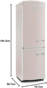Severin Frigorifero Congelatore combinato Total NoFrost, Posa libera, Larghezza 60 cm, 315 L, Classe E, Veggibox inclusa, Retrò, Crema, RKG 8889