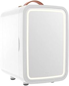 Mini frigorifero bianco zucchero per la cura della pelle, compatto e portatile, ideale per cosmetici