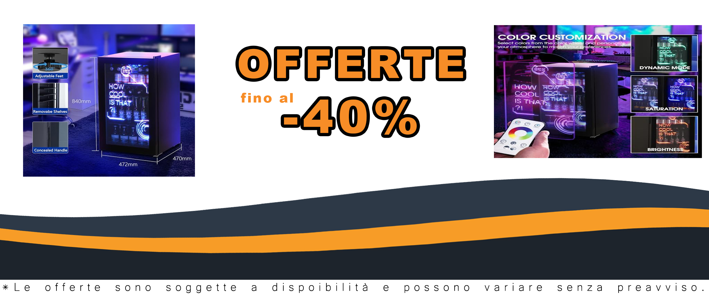 HCK Refrigeratore Bevande, Mini Frigo 98L, Frigorifero Piccolo con Illuminazione Moderna Cyberpunk, Mini frigorifero da 0 a 10°C, Porta a Vetro,per Sala Giochi, Festa, Nero
