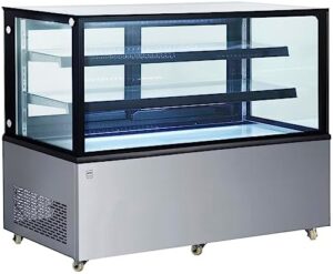 METRO Professional Vetrina refrigerante GCV1470, inox/vetro temperato, 151.5x67.5x121 cm, 240 V, 510 L, refriger. ventilata, 490 W, con ruote, argento