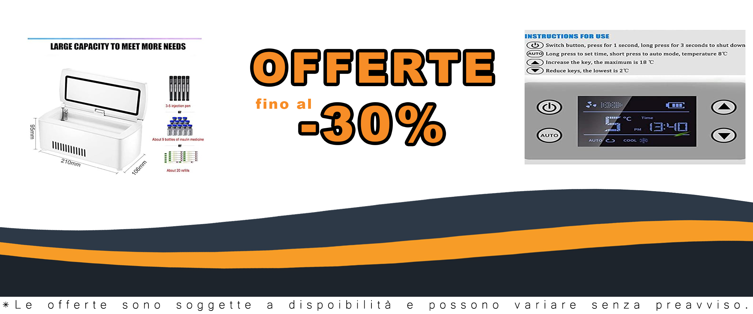 YNITJH Scatola Frigorifera per Insulina con Display a LED per conservare farmaci come insulina e interferone