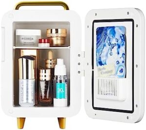 Mini frigorifero da 8 litri, ideale per la cura della pelle e cosmetici, alimentazione AC+DC, frigo portatile.
