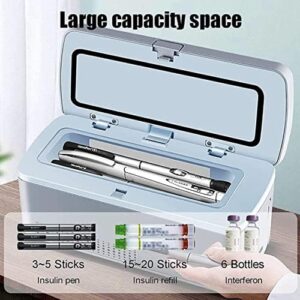 Refrigeratore per insulina portatile, ideale per conservare i farmaci a temperatura costante tra 2°C e 8°C durante i viaggi e in auto.