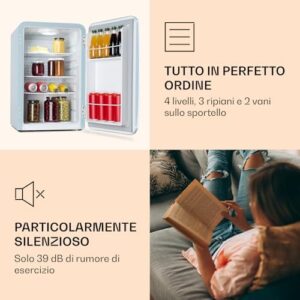 Klarstein Audrey Mini - piccolo frigorifero, mini bar compatto, a libera installazione, raffreddamento a compressione, capacità: 70 litri, raffreddamento: 0-10 °C, blu