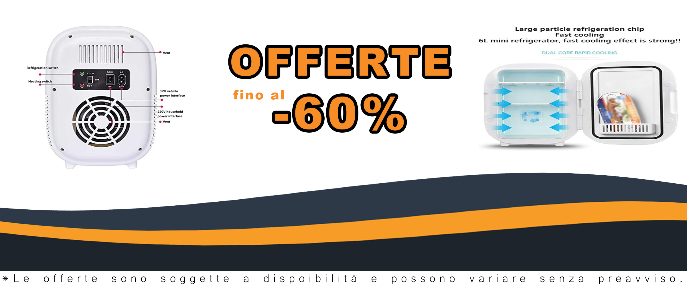 Mini frigo portatile 5L, ideale per bevande, alimenti e cosmetici, utilizzabile in auto e casa