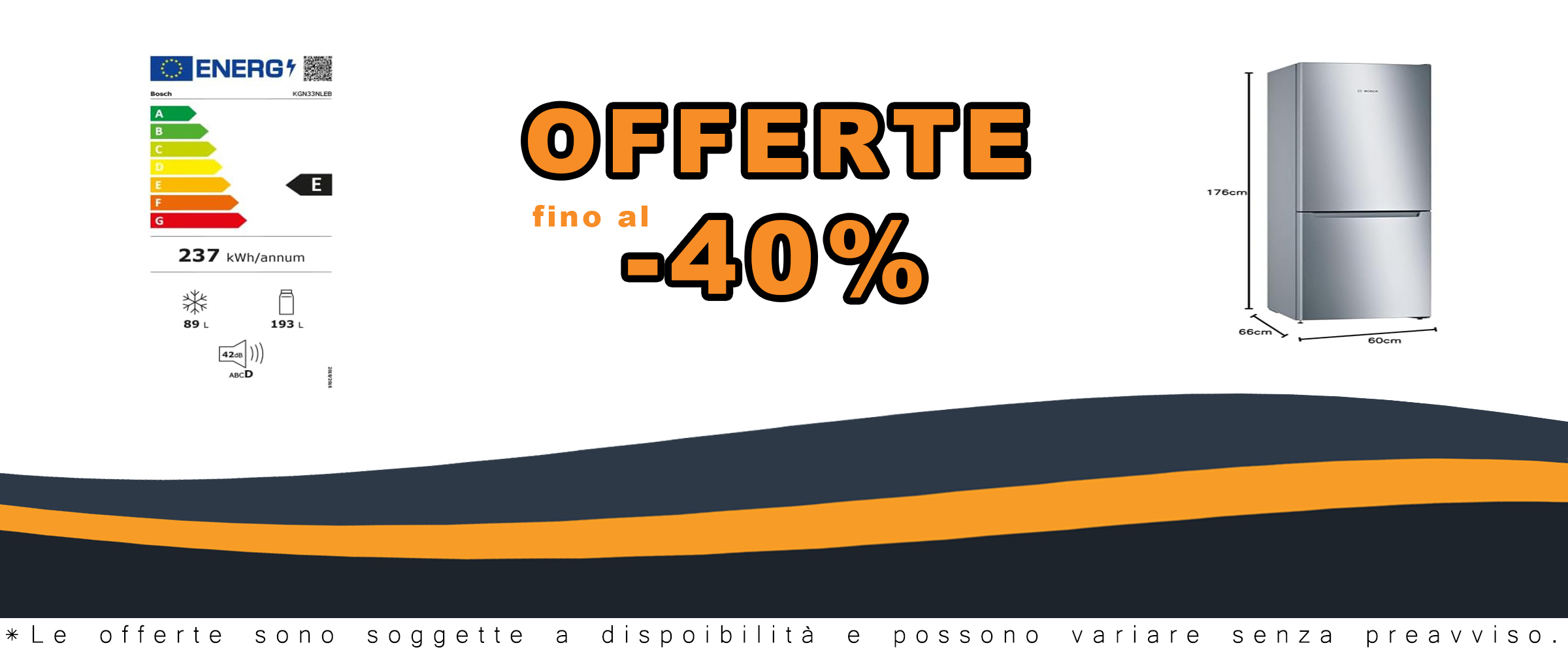 Réfrigérateur combiné pose-libre BOSCH - KGN33NLEB - SER2 - inox look -Volume utile total: 282 l - 176x60cm - No Frost - Inox