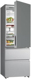 Hisense RT641N4AIE - Frigorifero a due porte, classe E, capacità 493 L con 200 cm di altezza, super freeze, totale no gelo, porta reversibile, silenziosa 38 dB, colore: inox