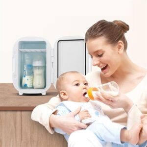 6L Mini Frigo Trucco Bellezza in colore nero, ideale per conservare cosmetici, prodotti per la cura della pelle, e bevande fresche.
