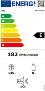 CHiQ FSD160D4E Congelatore Verticale a Cassetti 145 Litri, Libera Installazione Congelatori, 5 stelle, Temperatura Regolabile, 54X55X125.9cm, Nero